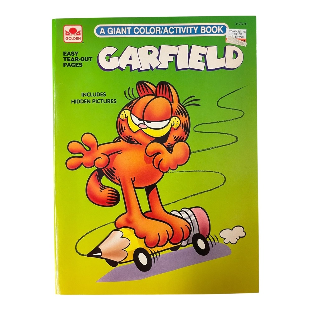 Vintage 1991 Garfield A Giant Color‎ Activity Book Golden Unused New Old Stock